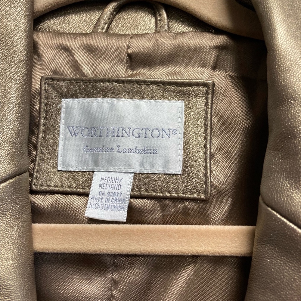 Further Price Reduction Ladies Worthington Gold Genuine Lambskin Blazer - Picture 2 of 3